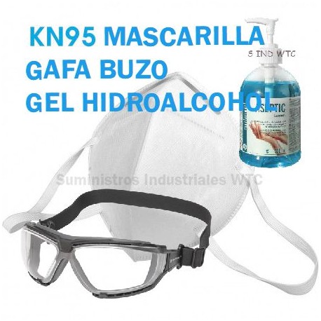 Pack Mascarillas FFP2, Gafa y Gel